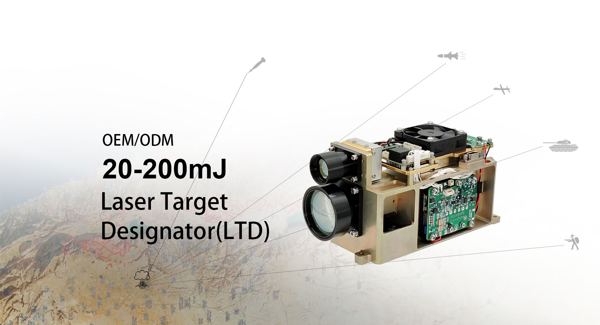Cina Designatore di target laser 20-200 mJ con fabbrica di telemetri